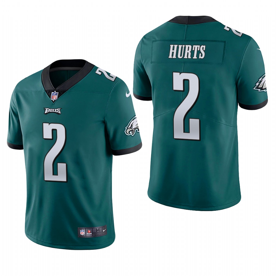 Men Philadelphia Eagles #2 Jalen Hurts Green 2020 NFL Nike raft Vapor Limited Jersey->nfl hats->Sports Caps